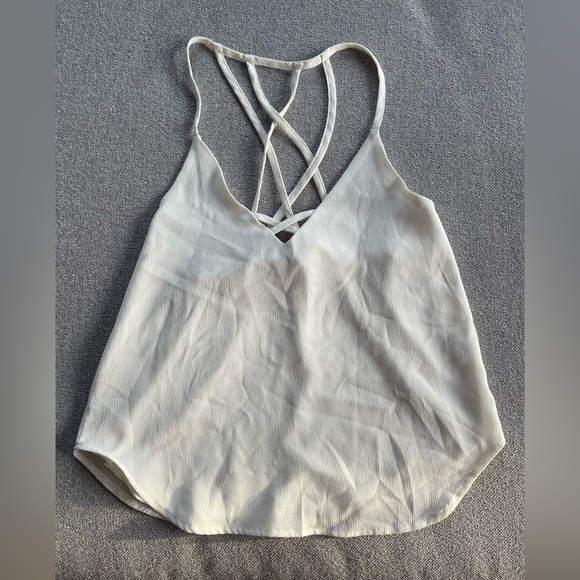 White light camisole tank top open back - Picture 1 of 3